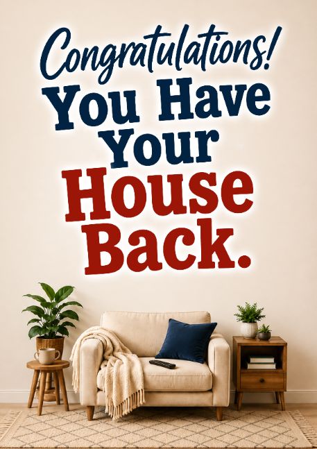 Congratulations! You Have Your House Back